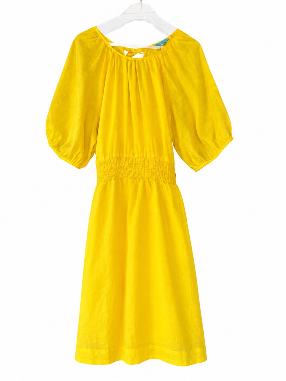 Draper James 1X Sunshine Yellow Smocked Waist Midi Dress Plus Size